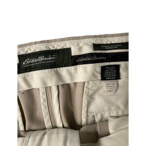 Eddie Bauer Wrinkle Resistant Pants Men's 38x30 Khaki Classic Fit Dress Chino